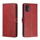 For Motorola Moto G Stylus 2021 Stitching Style 2-Color Cow Texture Horizontal Flip PU Leather Case with Holder & Card Slot & Lanyard(Red) - 1