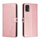 For Motorola Moto G Stylus 2021 Stitching Style 2-Color Cow Texture Horizontal Flip PU Leather Case with Holder & Card Slot & Lanyard(Rose Gold) - 1