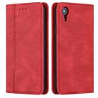 For iPhone XR Skin Feel Pressure Line Magnetic Horizontal Flip Leather Case with Holder & Card Slot & Wallet & Photo Frame(Red) - 2