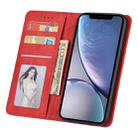 For iPhone XR Skin Feel Pressure Line Magnetic Horizontal Flip Leather Case with Holder & Card Slot & Wallet & Photo Frame(Red) - 4