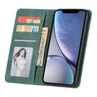 For iPhone XR Skin Feel Pressure Line Magnetic Horizontal Flip Leather Case with Holder & Card Slot & Wallet & Photo Frame(Green) - 4