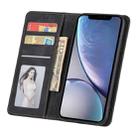 For iPhone XR Skin Feel Pressure Line Magnetic Horizontal Flip Leather Case with Holder & Card Slot & Wallet & Photo Frame(Black) - 4