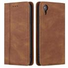 For iPhone XS Max Skin Feel Pressure Line Magnetic Horizontal Flip Leather Case with Holder & Card Slot & Wallet & Photo Frame(Brown) - 2