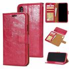 For iPhone X / XS Crazy Horse Texture Detachable Magnetic Back Cover Horizontal Flip Leather Case with Holder & Card Slots & Photo Frame & Wallet(Red) - 1
