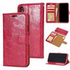 For iPhone XR Crazy Horse Texture Detachable Magnetic Back Cover Horizontal Flip Leather Case with Holder & Card Slots & Photo Frame & Wallet(Red) - 1