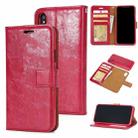 For iPhone XS Max Crazy Horse Texture Detachable Magnetic Back Cover Horizontal Flip Leather Case with Holder & Card Slots & Photo Frame & Wallet(Red) - 1