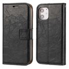 For iPhone 11 Crazy Horse Texture Detachable Magnetic Back Cover Horizontal Flip Leather Case with Holder & Card Slots & Photo Frame & Wallet (Black) - 1