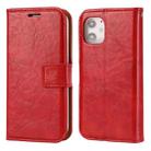 For iPhone 11 Crazy Horse Texture Detachable Magnetic Back Cover Horizontal Flip Leather Case with Holder & Card Slots & Photo Frame & Wallet (Red) - 1