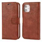 For iPhone 11 Crazy Horse Texture Detachable Magnetic Back Cover Horizontal Flip Leather Case with Holder & Card Slots & Photo Frame & Wallet (Brown) - 1