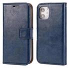 For iPhone 12 mini Crazy Horse Texture Detachable Magnetic Back Cover Horizontal Flip Leather Case with Holder & Card Slots & Photo Frame & Wallet (Blue) - 1