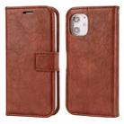 For iPhone 12 mini Crazy Horse Texture Detachable Magnetic Back Cover Horizontal Flip Leather Case with Holder & Card Slots & Photo Frame & Wallet (Brown) - 1