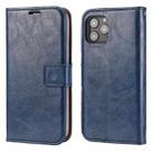 For iPhone 12 / 12 Pro Crazy Horse Texture Detachable Magnetic Back Cover Horizontal Flip Leather Case with Holder & Card Slots & Photo Frame & Wallet(Blue) - 1