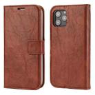 For iPhone 12 / 12 Pro Crazy Horse Texture Detachable Magnetic Back Cover Horizontal Flip Leather Case with Holder & Card Slots & Photo Frame & Wallet(Brown) - 1