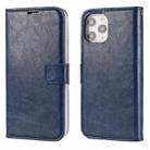 For iPhone 12 Pro Max Crazy Horse Texture Detachable Magnetic Back Cover Horizontal Flip Leather Case with Holder & Card Slots & Photo Frame & Wallet(Blue) - 1