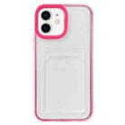 For iPhone 12 mini Full-coverage 360 Clear PC + TPU Shockproof Protective Case with Card Slot (Rose Red) - 1