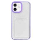 For iPhone 12 mini Full-coverage 360 Clear PC + TPU Shockproof Protective Case with Card Slot (Purple) - 1