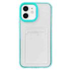 For iPhone 12 mini Full-coverage 360 Clear PC + TPU Shockproof Protective Case with Card Slot (Mint Green) - 1