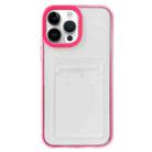 For iPhone 12 / 12 Pro Full-coverage 360 Clear PC + TPU Shockproof Protective Case with Card Slot(Rose Red) - 1