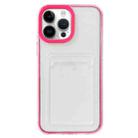 For iPhone 12 Pro Max Full-coverage 360 Clear PC + TPU Shockproof Protective Case with Card Slot(Rose Red) - 1