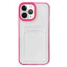 For iPhone 11 Pro Full-coverage 360 Clear PC + TPU Shockproof Protective Case with Card Slot (Rose Red) - 1