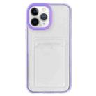 For iPhone 11 Pro Full-coverage 360 Clear PC + TPU Shockproof Protective Case with Card Slot (Purple) - 1