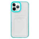 For iPhone 11 Pro Full-coverage 360 Clear PC + TPU Shockproof Protective Case with Card Slot (Mint Green) - 1