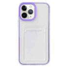 For iPhone 11 Pro Max Full-coverage 360 Clear PC + TPU Shockproof Protective Case with Card Slot (Purple) - 1