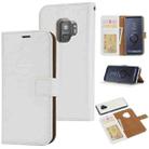 For Samsung Galaxy S9 Crazy Horse Texture Detachable Magnetic Back Cover Horizontal Flip Leather Case with Holder & Card Slots & Photo Frame & Wallet(White) - 1
