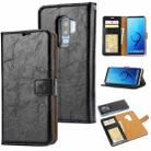 For Samsung Galaxy S9+ Crazy Horse Texture Detachable Magnetic Back Cover Horizontal Flip Leather Case with Holder & Card Slots & Photo Frame & Wallet(Black) - 1
