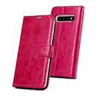For Samsung Galaxy S10 Crazy Horse Texture Detachable Magnetic Back Cover Horizontal Flip Leather Case with Holder & Card Slots & Photo Frame & Wallet(Red) - 1