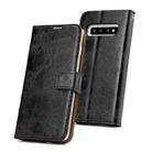 For Samsung Galaxy S10+ Crazy Horse Texture Detachable Magnetic Back Cover Horizontal Flip Leather Case with Holder & Card Slots & Photo Frame & Wallet(Black) - 1