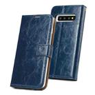 For Samsung Galaxy S10+ Crazy Horse Texture Detachable Magnetic Back Cover Horizontal Flip Leather Case with Holder & Card Slots & Photo Frame & Wallet(Blue) - 1
