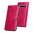 For Samsung Galaxy S10+ Crazy Horse Texture Detachable Magnetic Back Cover Horizontal Flip Leather Case with Holder & Card Slots & Photo Frame & Wallet(Red) - 1