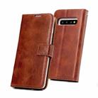 For Samsung Galaxy S10+ Crazy Horse Texture Detachable Magnetic Back Cover Horizontal Flip Leather Case with Holder & Card Slots & Photo Frame & Wallet(Brown) - 1