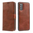 For Samsung Galaxy S20 Crazy Horse Texture Detachable Magnetic Back Cover Horizontal Flip Leather Case with Holder & Card Slots & Photo Frame & Wallet(Brown) - 1