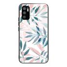 For Xiaomi Redmi Note 10 5G Colorful Painted Glass Shockproof Protective Case(Leaves) - 1