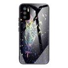 For Xiaomi Redmi Note 10 5G Colorful Painted Glass Shockproof Protective Case(Feather) - 1