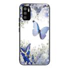 For Xiaomi Redmi Note 10 5G Colorful Painted Glass Shockproof Protective Case(Flowers and Butterflies) - 1