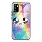 For Xiaomi Redmi Note 10 5G Colorful Painted Glass Shockproof Protective Case(Big Eyes Animal) - 1