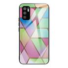 For Xiaomi Redmi Note 10 5G Abstract Marble Pattern Glass Protective Case(Rhombus Gradient) - 1
