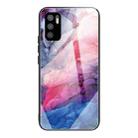 For Xiaomi Redmi Note 10 5G Abstract Marble Pattern Glass Protective Case(Abstract Red) - 1