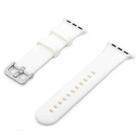 Silver Buckle Silicone Watch Band For Apple Watch Series 8&7 41mm / SE 2&6&SE&5&4 40mm / 3&2&1 38mm(White) - 1