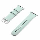 Silver Buckle Silicone Watch Band For Apple Watch Series 8&7 41mm / SE 2&6&SE&5&4 40mm / 3&2&1 38mm(Gemstone Green) - 1