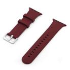 Silver Buckle Silicone Watch Band For Apple Watch Series 9&8&7 41mm / SE 3&SE 2&6&SE&5&4 40mm / 3&2&1 38mm(Bronze Purple) - 1