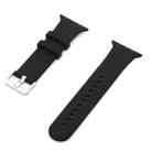 Silver Buckle Silicone Watch Band For Apple Watch Series 9&8&7 41mm / SE 3&SE 2&6&SE&5&4 40mm / 3&2&1 38mm(Black) - 1