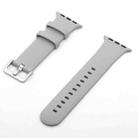 Silver Buckle Silicone Watch Band For Apple Watch Series 8&7 41mm / SE 2&6&SE&5&4 40mm / 3&2&1 38mm(Grey) - 1