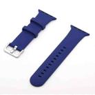 Silver Buckle Silicone Watch Band For Apple Watch Series 9&8&7 41mm / SE 3&SE 2&6&SE&5&4 40mm / 3&2&1 38mm(Dark Blue) - 1