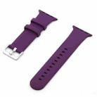 Silver Buckle Silicone Watch Band For Apple Watch Series 8&7 41mm / SE 2&6&SE&5&4 40mm / 3&2&1 38mm(Purple) - 1