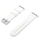 Silver Buckle Silicone Watch Band For Apple Watch Ultra 49mm&Watch Ultra 2 49mm / Series 9&8&7 45mm / SE 3&SE 2&6&SE&5&4 44mm / 3&2&1 42mm(White) - 1