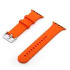 Silver Buckle Silicone Watch Band For Apple Watch Ultra 49mm&Watch Ultra 2 49mm / Series 9&8&7 45mm / SE 3&SE 2&6&SE&5&4 44mm / 3&2&1 42mm(Orange) - 1